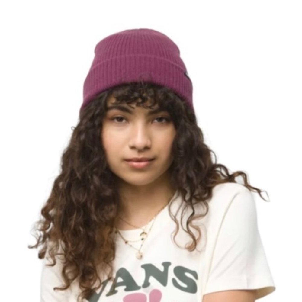 VANS Core Basics Beanie Raspberry Radiance Knit Unisex Cuffed Cap VN000K9Y6ZW